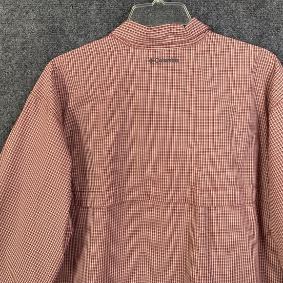 Columbia Omni Shade Shirt Men L Red Plaid Vented Outdoor Long Sleeve Button Up - Picture 7 of 14